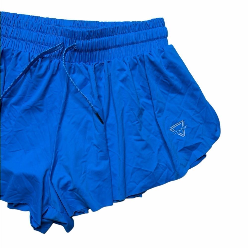 Luogongzi Blue Women's Athletic Shorts Size Medium